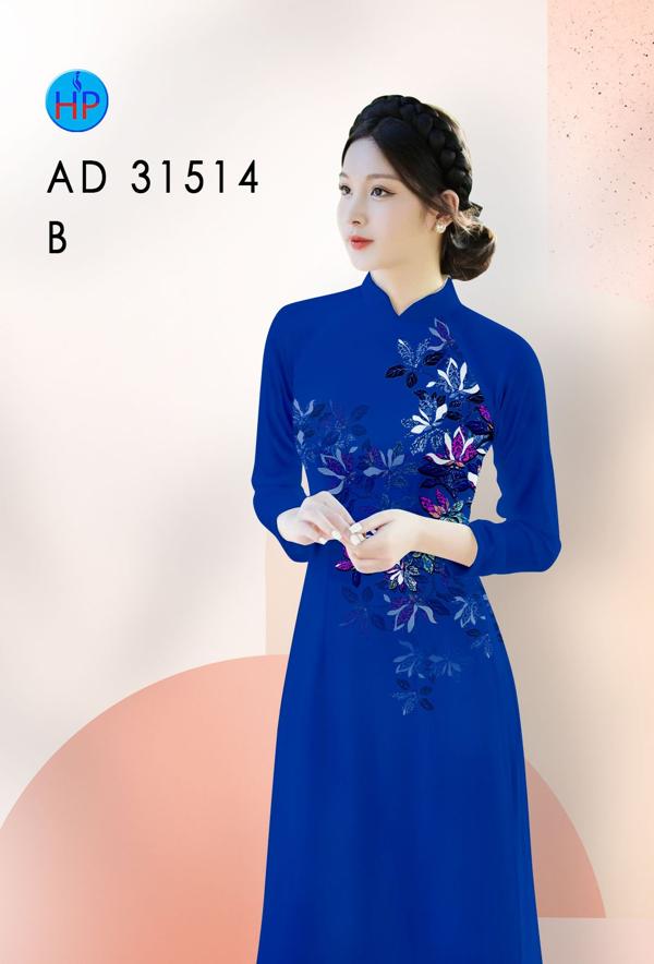Vải Áo Dài Hoa In 3D AD 31514 3